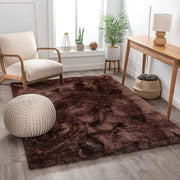 Handcrafted Dark Brown Shaggy Carpet