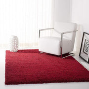 Handcrafted Red Shaggy Carpet