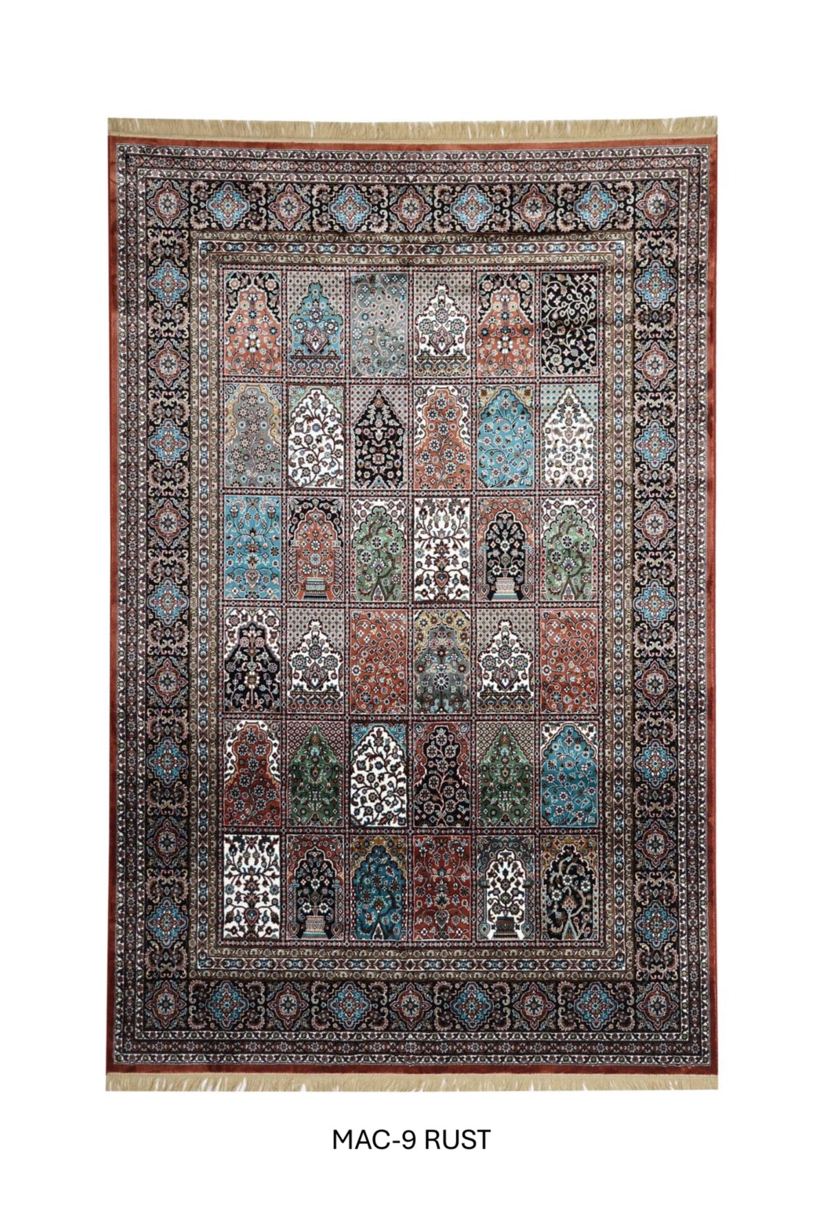 Rust Persian Silk Carpet