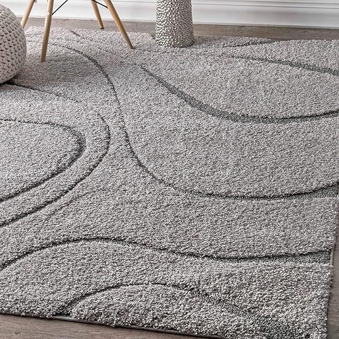 Handcrafted Charcoal Shaggy Carpet
