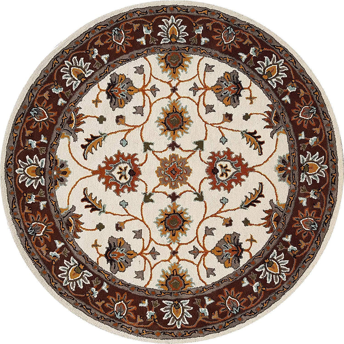 Traditional Hand Tufted Round Plush New Zealand Wool Rug
