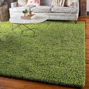 Handcrafted Grass Green Shaggy Carpet