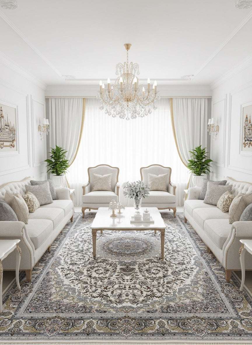 Liyana Iranian Imported White Rug