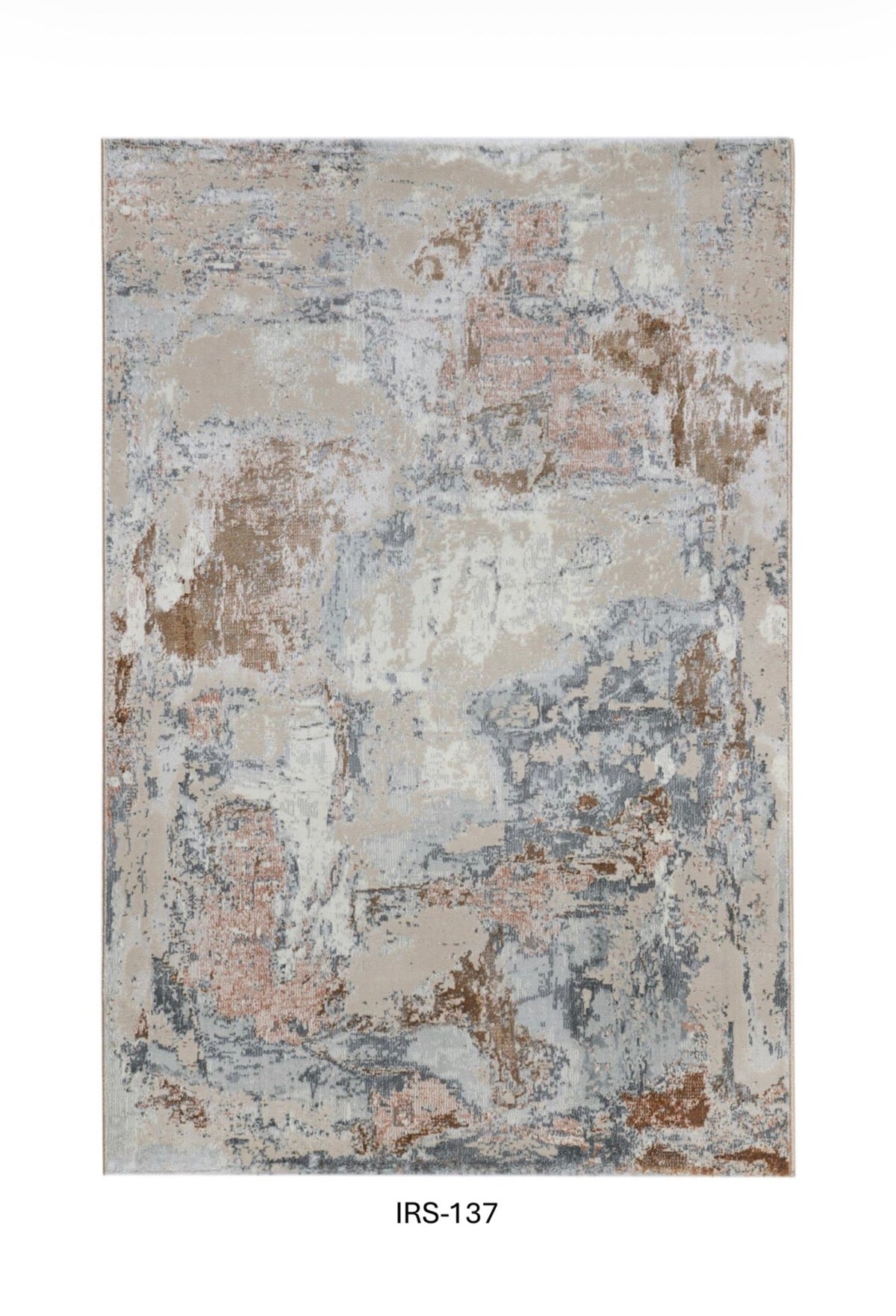 Beige & Ivory Abstract Viscose Area Rug with Anti-Skid Backing
