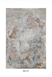 Beige & Ivory Abstract Viscose Area Rug with Anti-Skid Backing