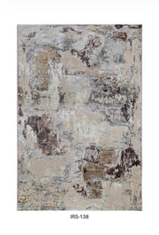 Beige & Grey Abstract Viscose Area Rug with Anti-Skid Backing