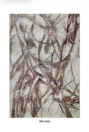 Pink & Rust Abstract Viscose Area Rug with Anti-Skid Backing