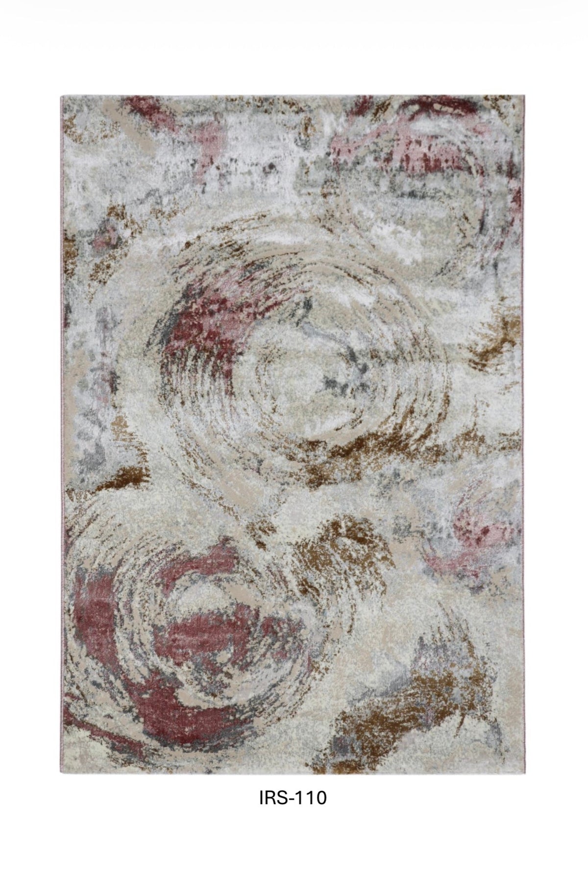 Beige & Pink Abstract Viscose Area Rug with Anti-Skid Backing