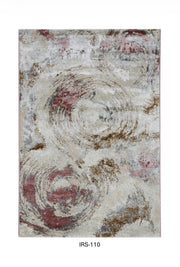 Beige & Pink Abstract Viscose Area Rug with Anti-Skid Backing