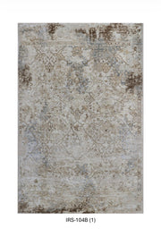 Beige & Brown Abstract Viscose Area Rug with Anti-Skid Backing