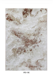 Red & White Abstract Viscose Area Rug with Anti-Skid Backing
