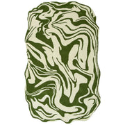 Olive Green Tornado Irregular New Zealand Rug