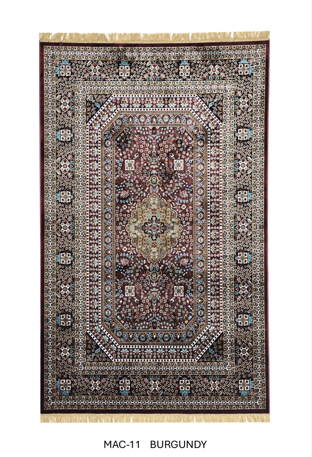 Burgundy Persian Silk Carpet