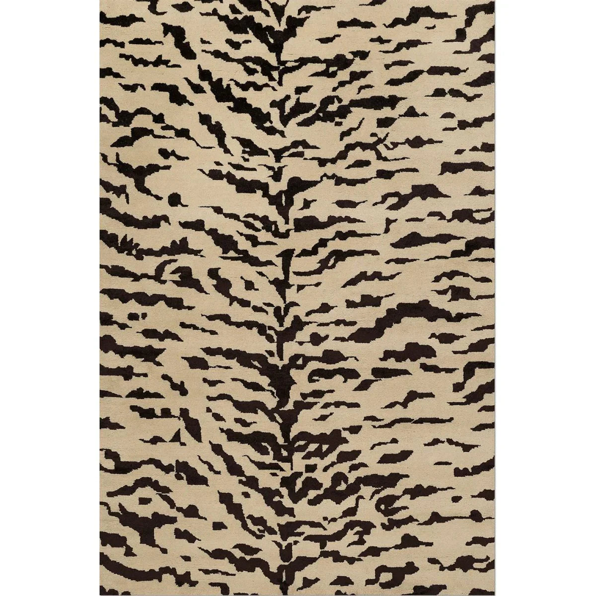 White Bengal Tiger Hand Tufted Wool Carpet
