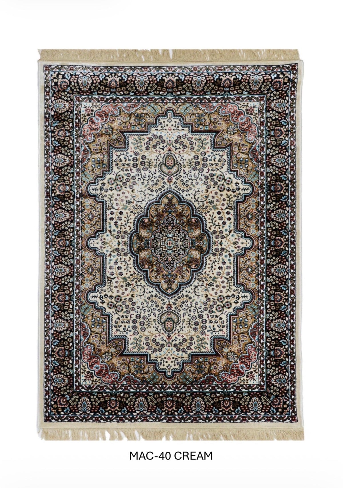 Cream Tabriz Floral Persian Silk Carpet