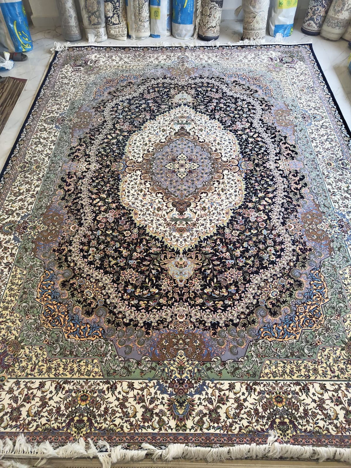 Amina Iranian Imported White Rug