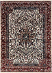 Off White & Maroon Persian Wool Traditional Heavy Anti Skid Rug