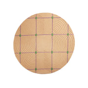 Circle Tile Beige & Green Hand Tufted Round Plush New Zealand Wool Rug