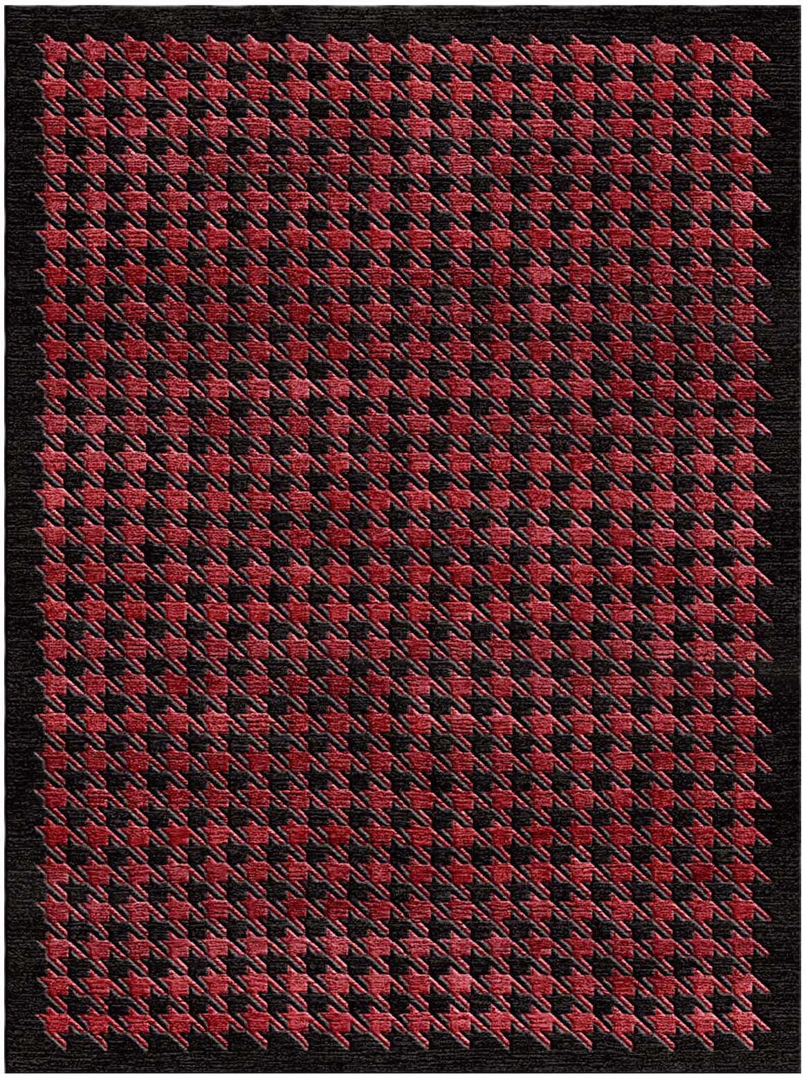 MAGNUS Red & Black Hand Tufted Wool & Silk Rug