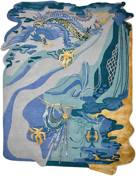 Summer Blues New Zealand Wool Rug
