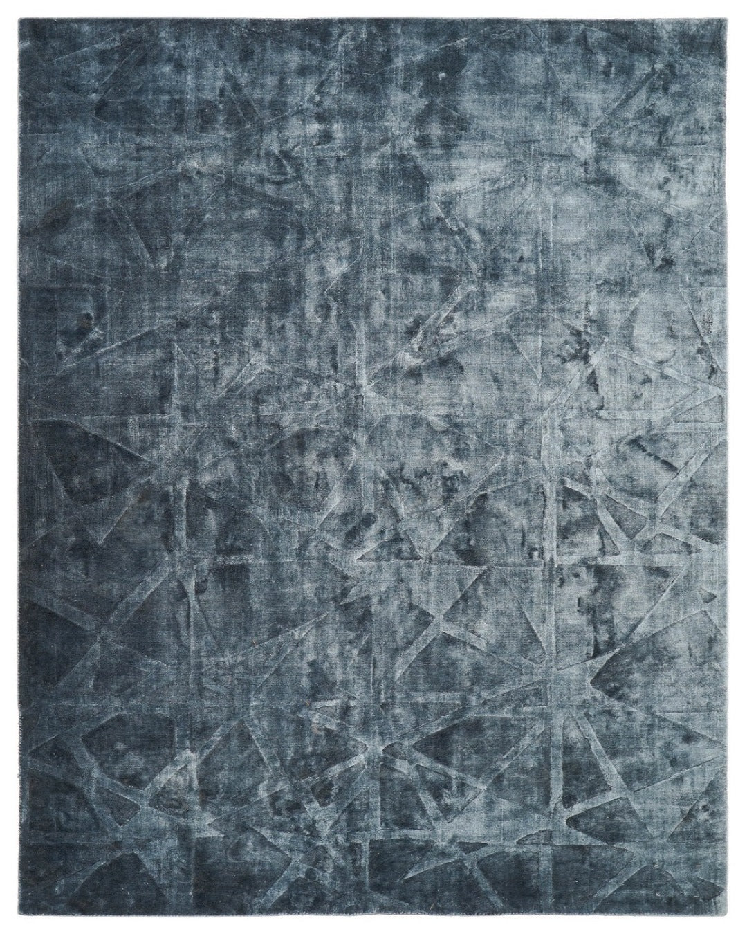 Handwoven Teal Constellation Luxury Viscose Rug