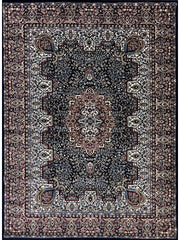 Navy Blue Persian Wool Traditional Anti Skid Heavy Carpet