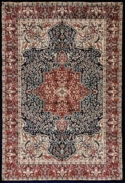 Navy Blue Persian Wool Traditional Anti Skid Heavy Rug
