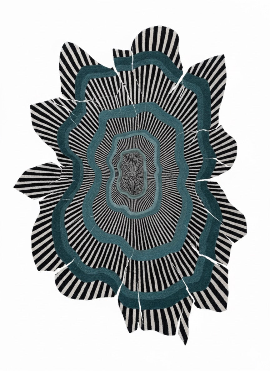 Op-Tide Hand Tufted New Zealand Wool & Viscose Silk Irregular Shaped Rug