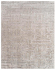 White Metal Silk New Zealand Wool Rug