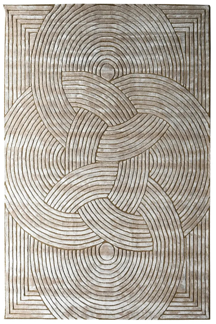 Hex Hand Tufted Silk New Zealand Wool Rug