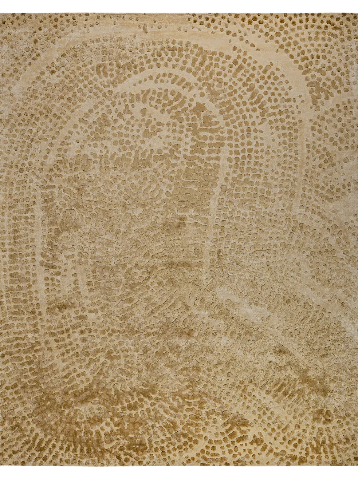 KNELL Ivory Gold Hand Tufted New Zealand Wool & Viscose Rug