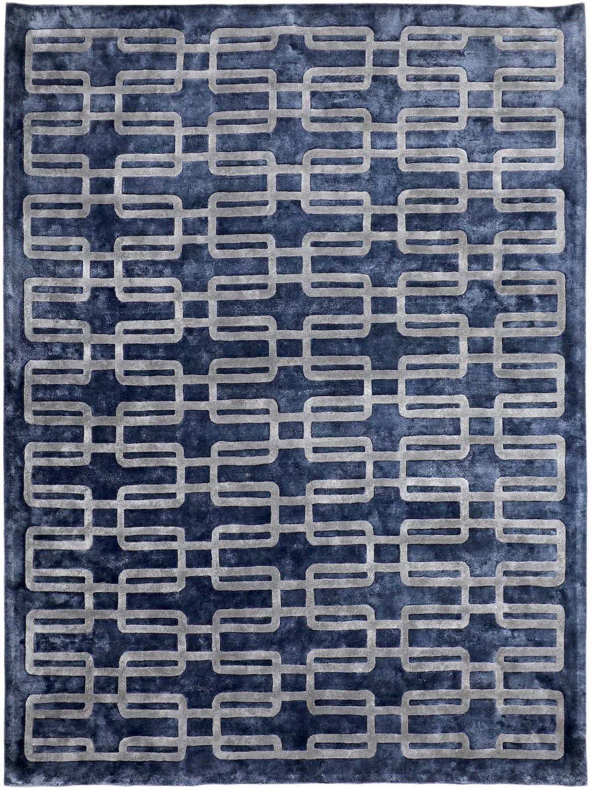 VECTOR Blue Hand Tufted New Zealand Wool & Viscose Rug