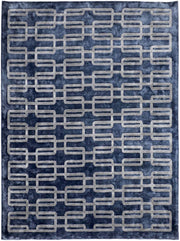 VECTOR Blue Hand Tufted New Zealand Wool & Viscose Rug