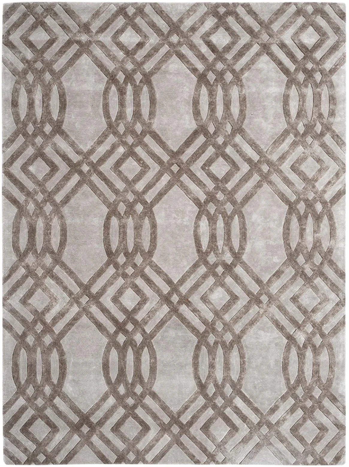 SOLOMON Taupe Hand Tufted New Zealand Wool & Viscose Rug