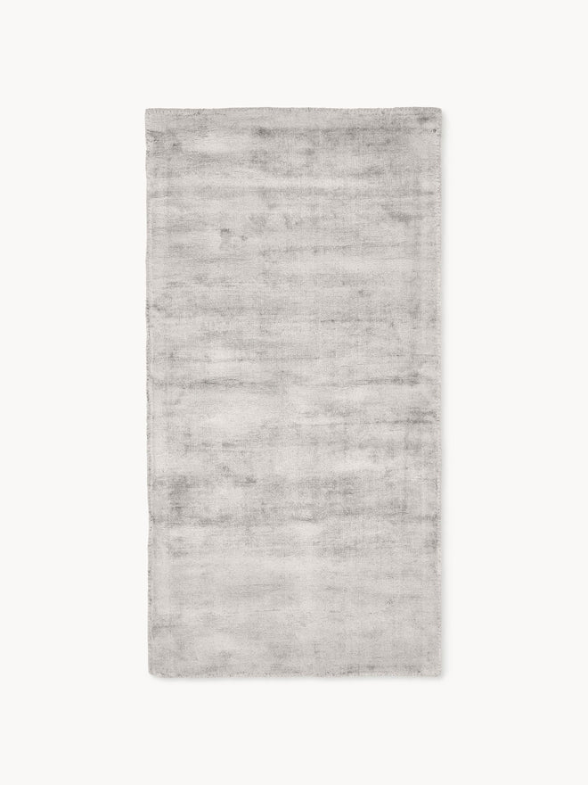 Silver Luxury Viscose Silk Hand Tufted Rug