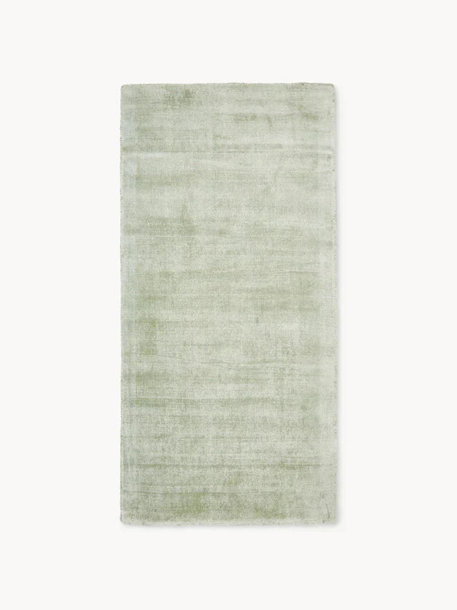 Sage Green Luxury Viscose Silk Hand Tufted Rug