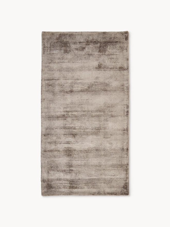 Taupe Luxury Viscose Silk Hand Tufted Rug