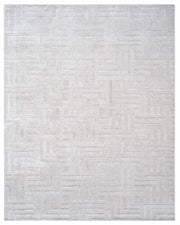 White Gold Silk New Zealand Wool Rug