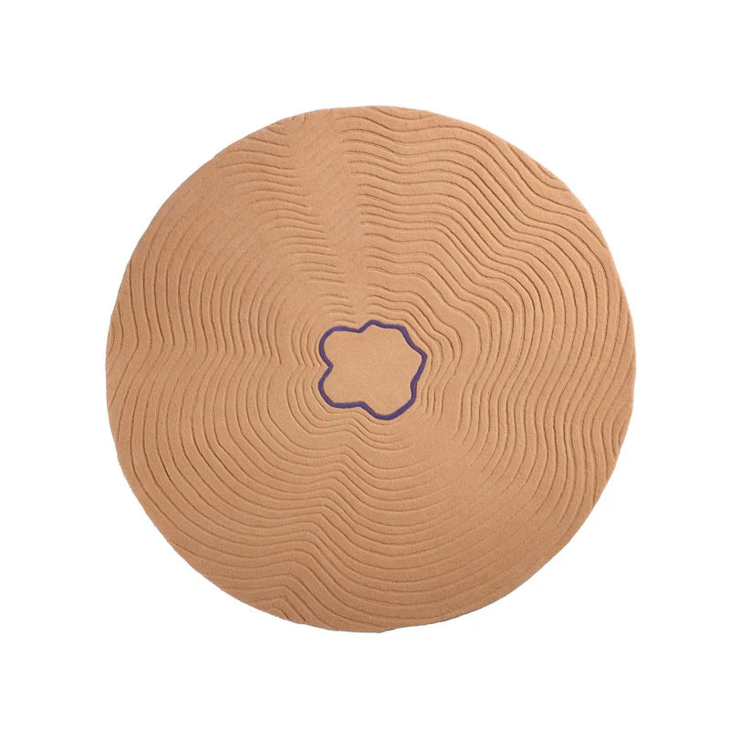 Flora Circle Hand Tufted Round Plush New Zealand Wool Rug