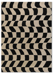Adrift Cream & Black Hand Tufted New Zealand Wool Rug