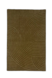 Olive Green Hand Tufted New Zealand Wool Rug