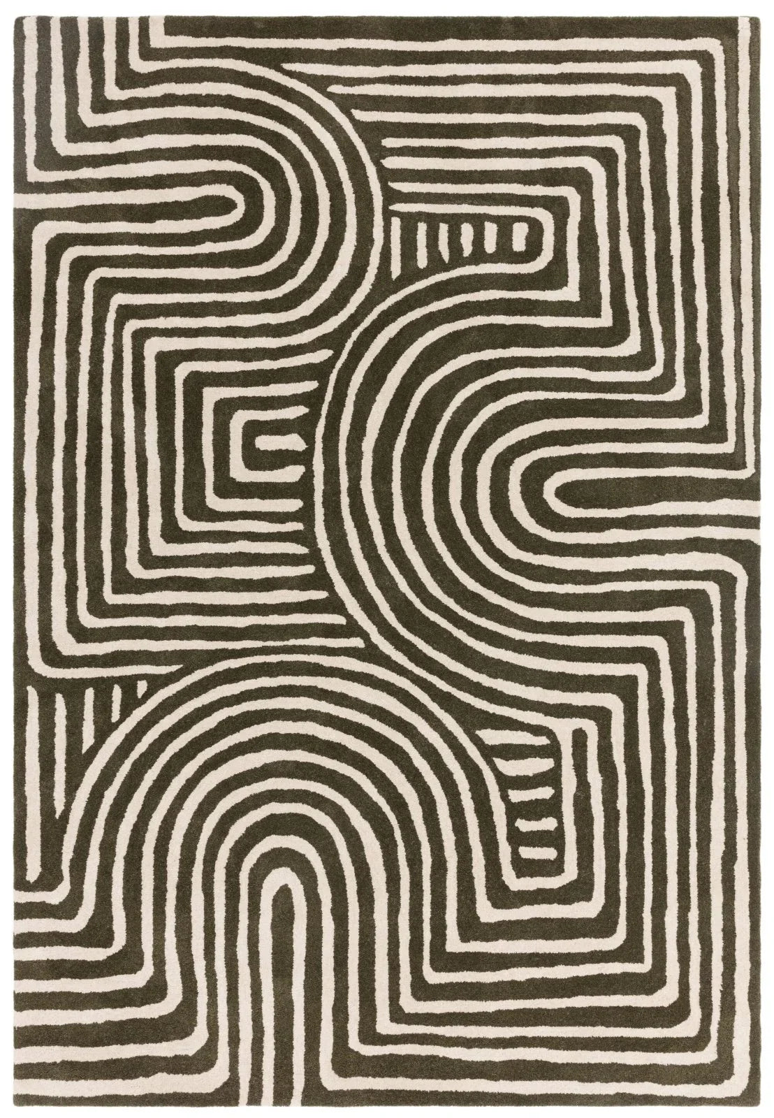 Reef Curve Hand Tufted Forest Rug