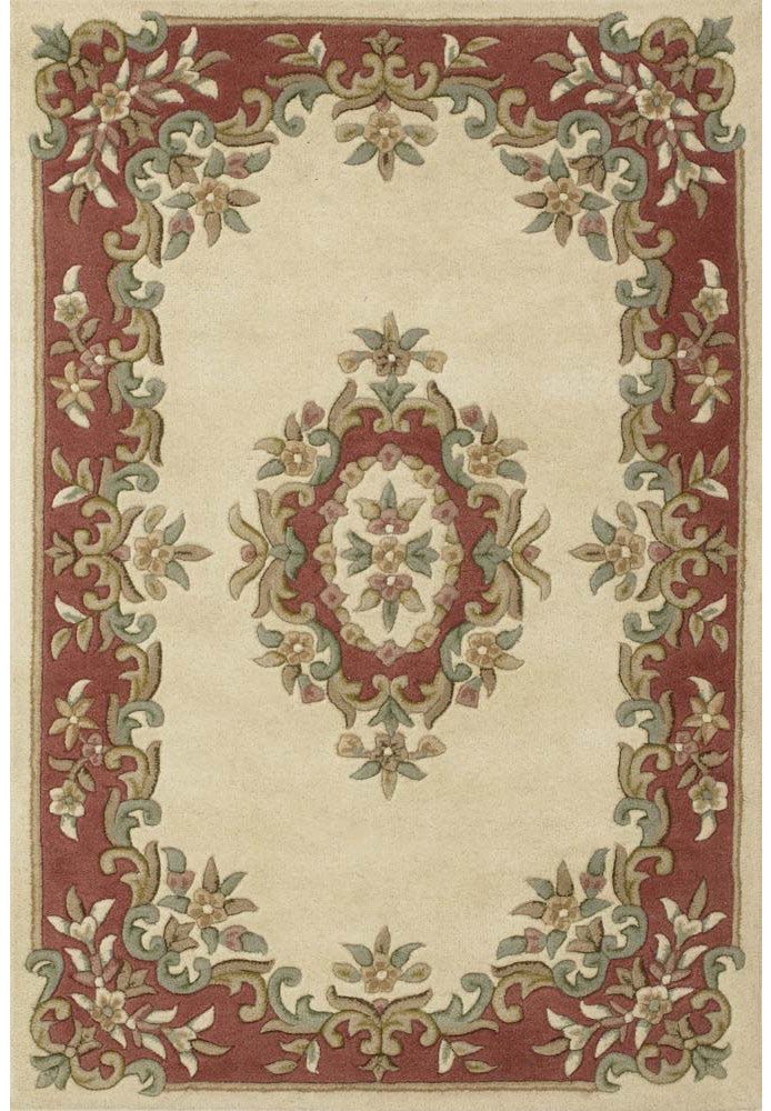 Royal Cream Rose Hand Tufted Rug