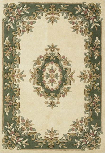 Royal Cream Green Hand Tufted Rug