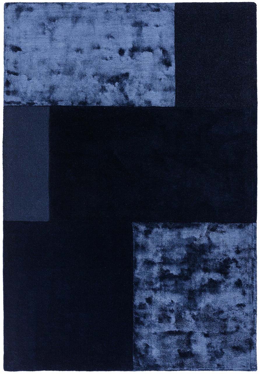 Tate Tonal Textures Navy Blue Rug