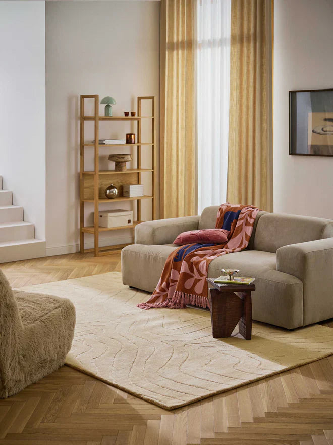 Cream New Zealand Wool Hand Tufted Modern Rug