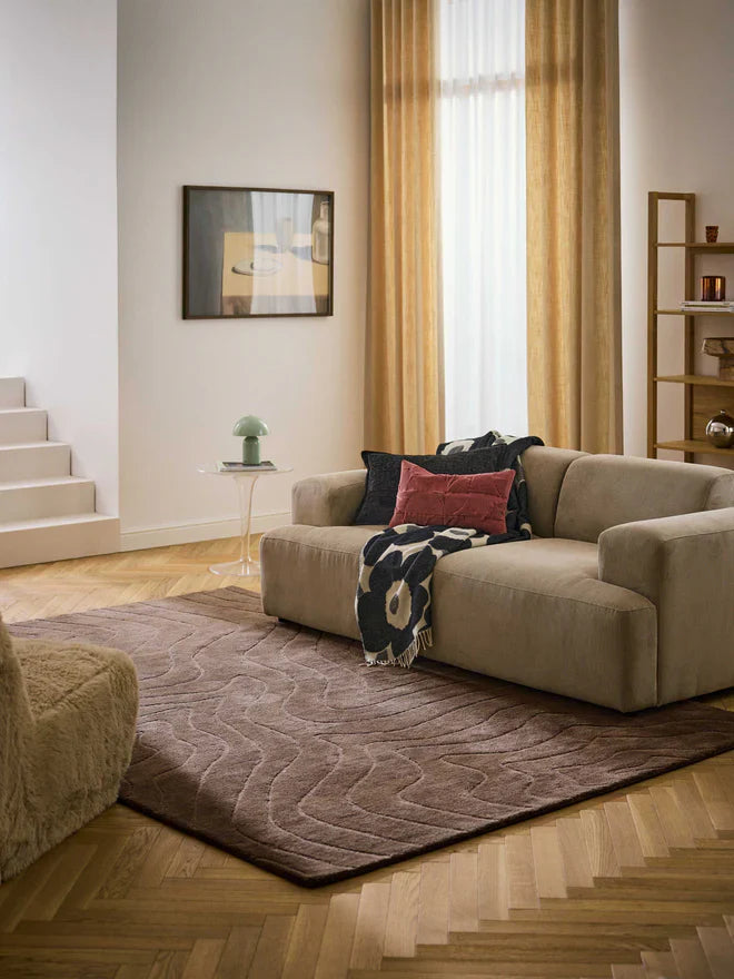 Brown Modern New Zealand Wool Hand Tufted Rug