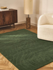 Dark Green
 New Zealand Wool Hand Tufted Rug