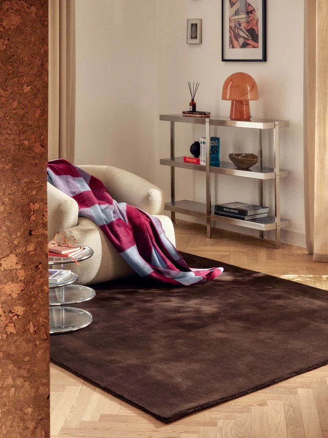 Dark Brown New Zealand Wool Hand Tufted Rug