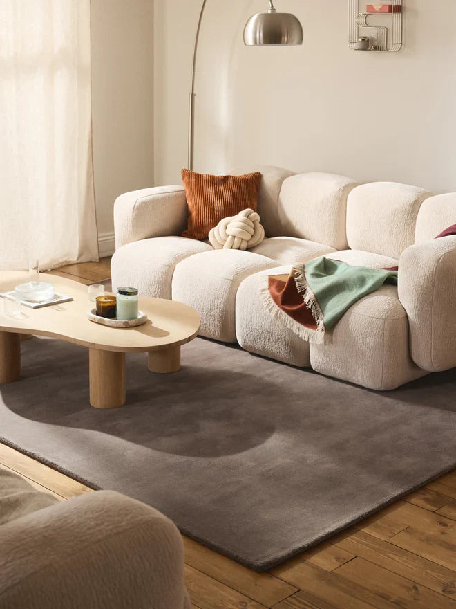 Taupe New Zealand Wool Hand Tufted Rug